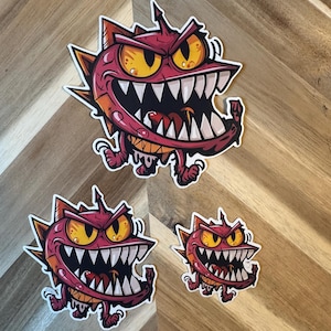 レッドミミックモンスタービニールステッカー：D&Dゲームデカール