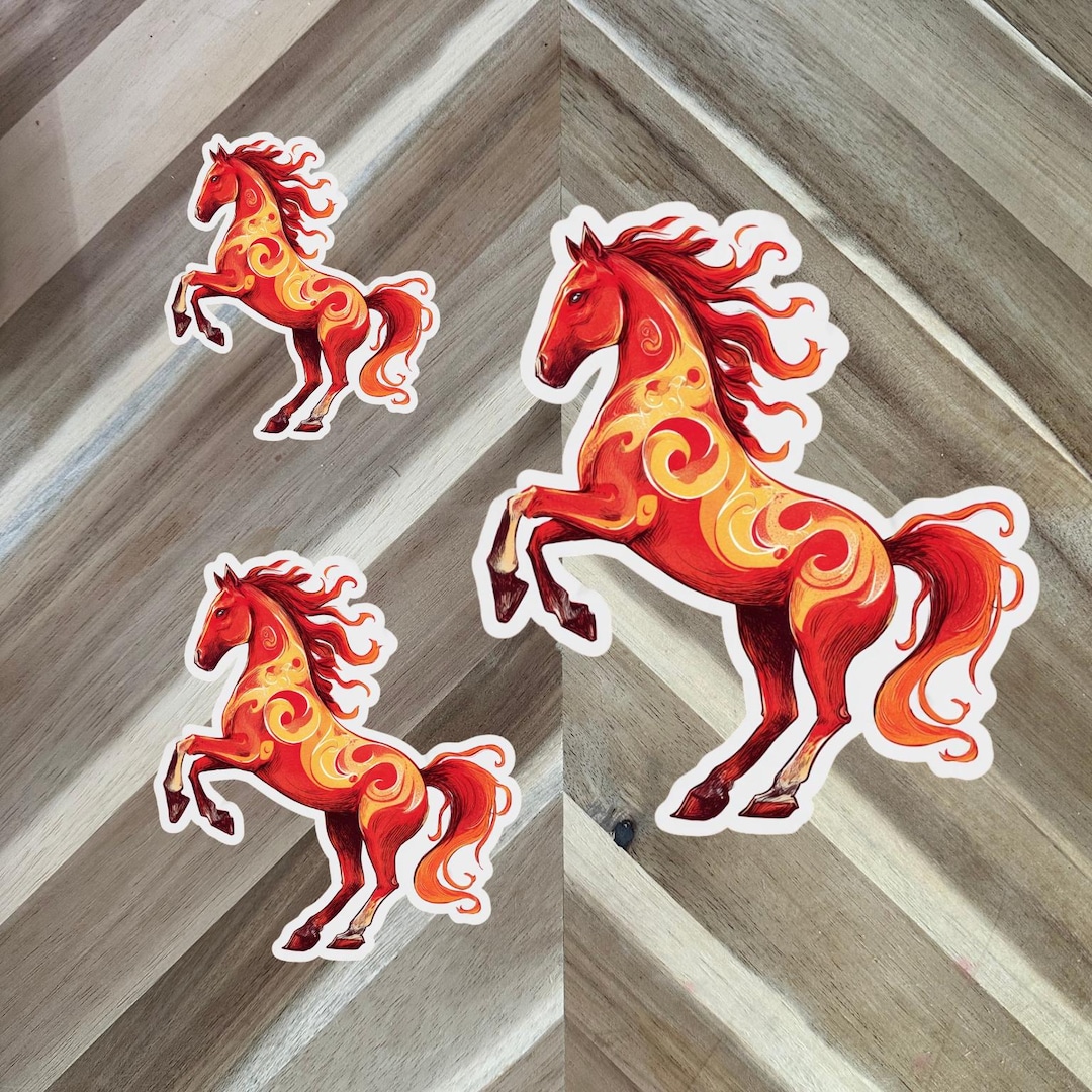 Fire Horse Sticker | Chinese Zodiac | Lunar New Year | Waterproof Vinyl ...