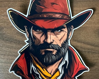 Rugged Cowboy Die-Cut Vinyl Sticker