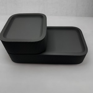 Modern Stackable Storage Box Set | 3D Printed Desk Organizer | Minimalist Home Office Organization | Bathroom Vanity Storage