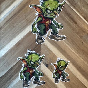 Green Goblin Vinyl Sticker | Fantasy Creature Decal | Punk Elf Art | Waterproof Laptop Sticker