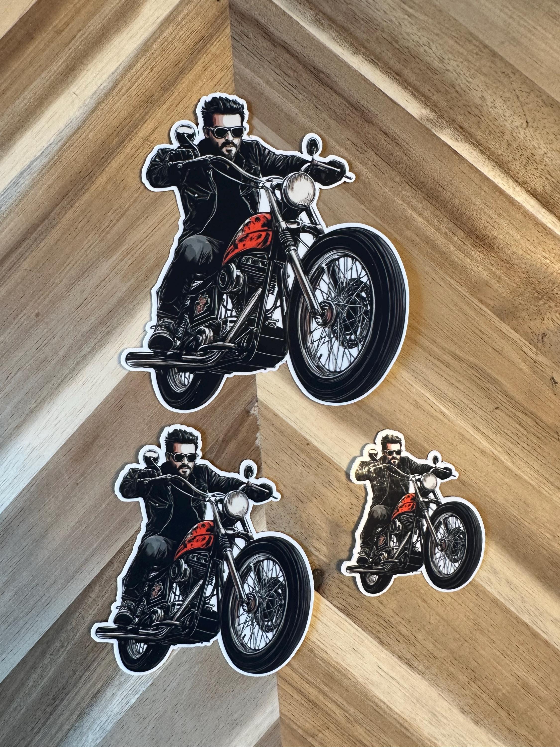 New Motrorcycle Rider Sticker Bobber Motorcycle Rider Sticker: Leather Jacket Biker Vinyl Decal - Etsy