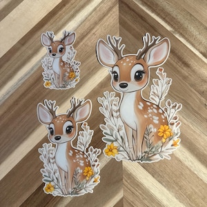 Woodland Deer Sticker | Cute Fawn Decal | Forest Animal Vinyl | Cottagecore Decoration | Laptop Sticker | Water Bottle Decal
