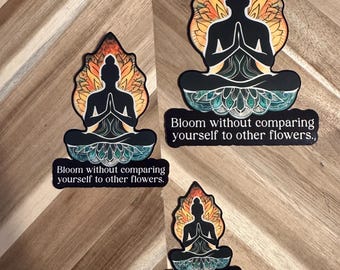 Buddha Inspirational Sticker | Meditation Quote Decal | Yoga Lotus Mandala Vinyl Art