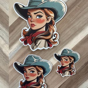 Adesivo in vinile &quot;Western Cowgirl&quot; / Decalcomania in stile pin-up vintage