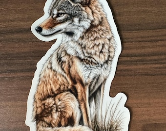 Majestic Coyote Vinyl Sticker