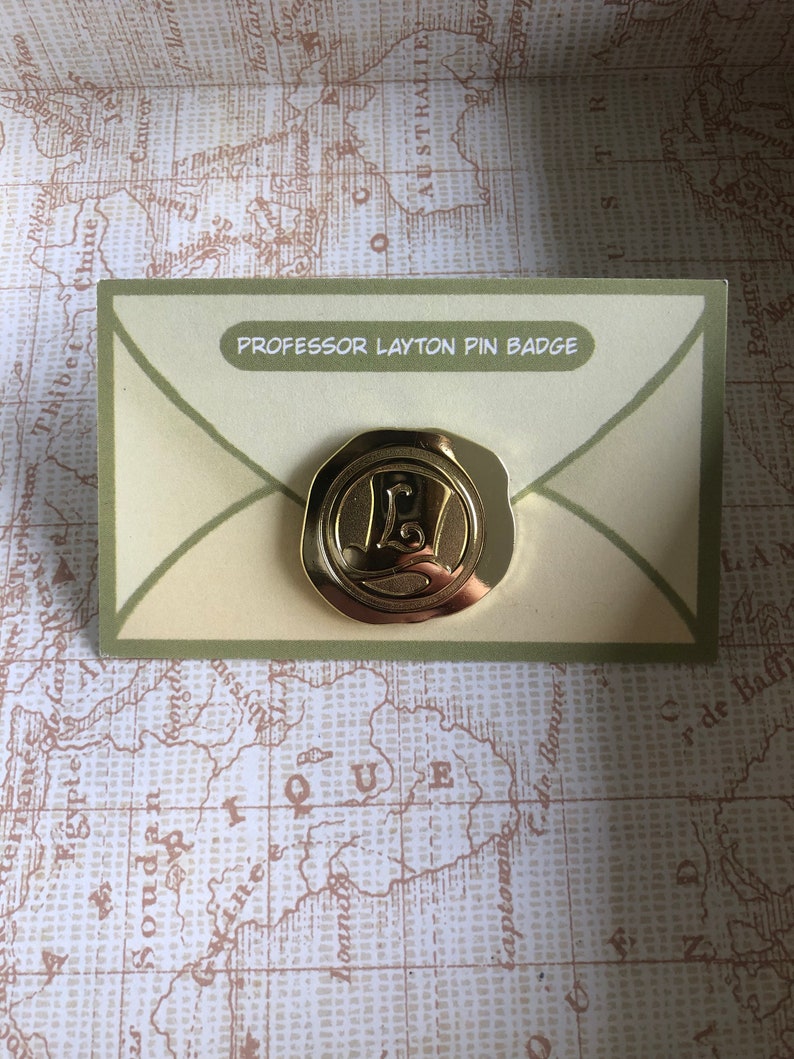 Insignia de pin de esmalte del profesor Layton imagen 2