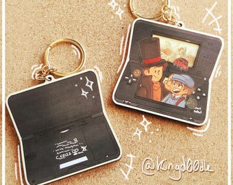 Professor Layton DS Wooden Layered Keychain
