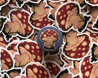 Pilz Sticker und Pinbadge