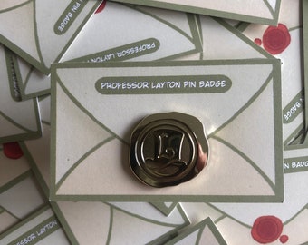 Badge Professeur Layton en émail