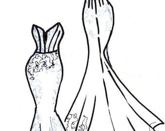 Cartamodello PDF di abito da sposa o da sera