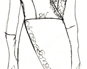 One-shoulder dress PDF sewing pattern