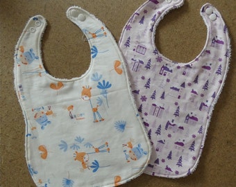 Bavoir coton/éponge à pressions