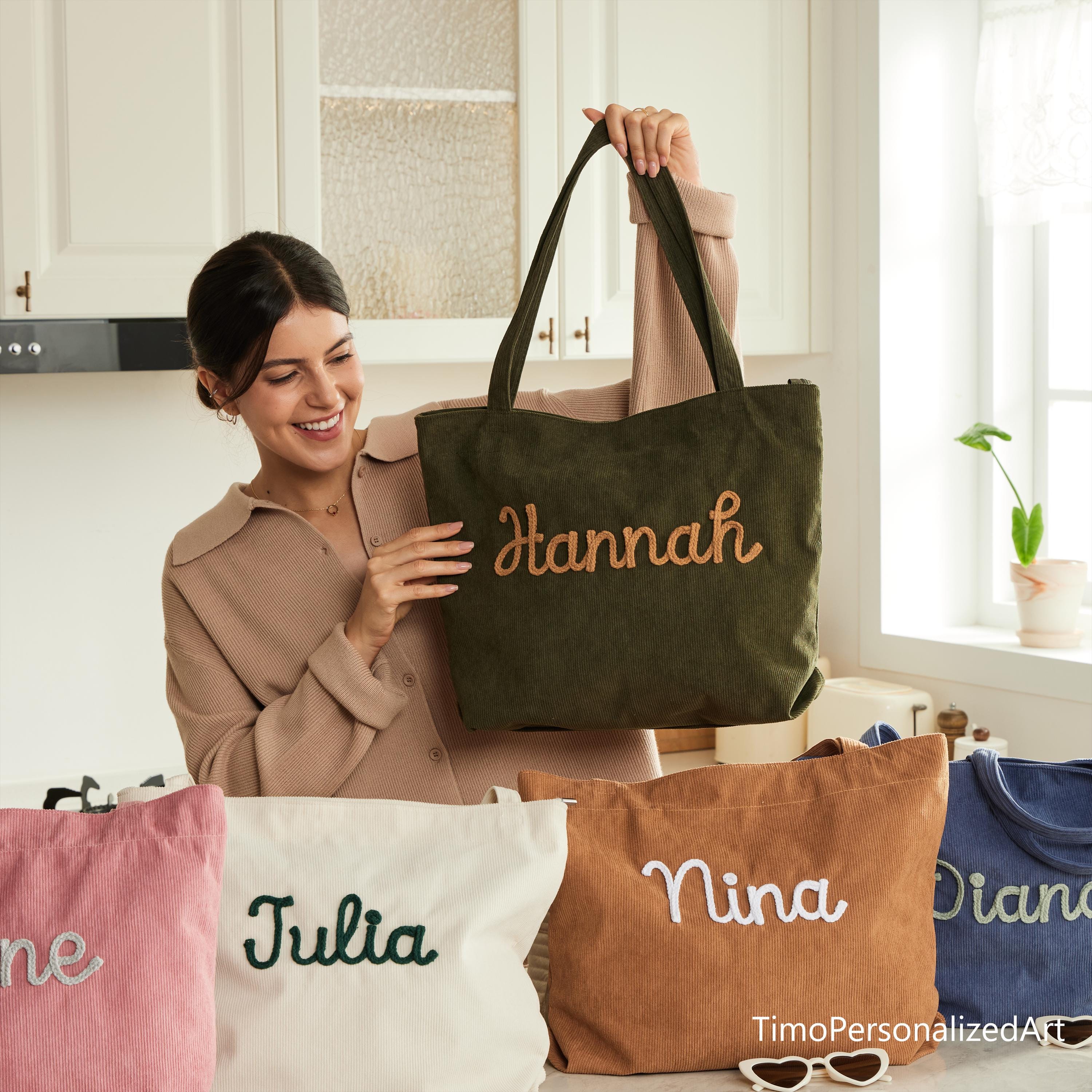Muteitt Borsa Tote in Velluto a Coste, Graziose Borse Tote