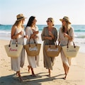 Custom Straw Bag, Raffia Beach Tote, Bridesmaid Proposal, Bachelorette Trip Gift, Custom Handbag, Mother’s Day Gift, Bridal Shower Bag product logo