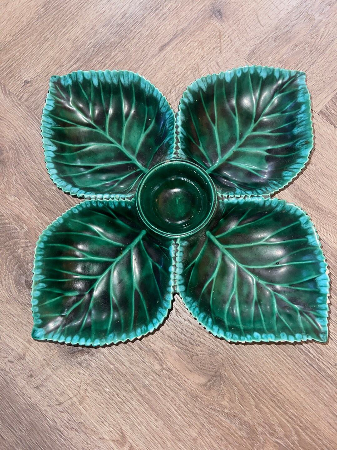 Vintage Christmas Appetizer Plate Poinsettia Etsy