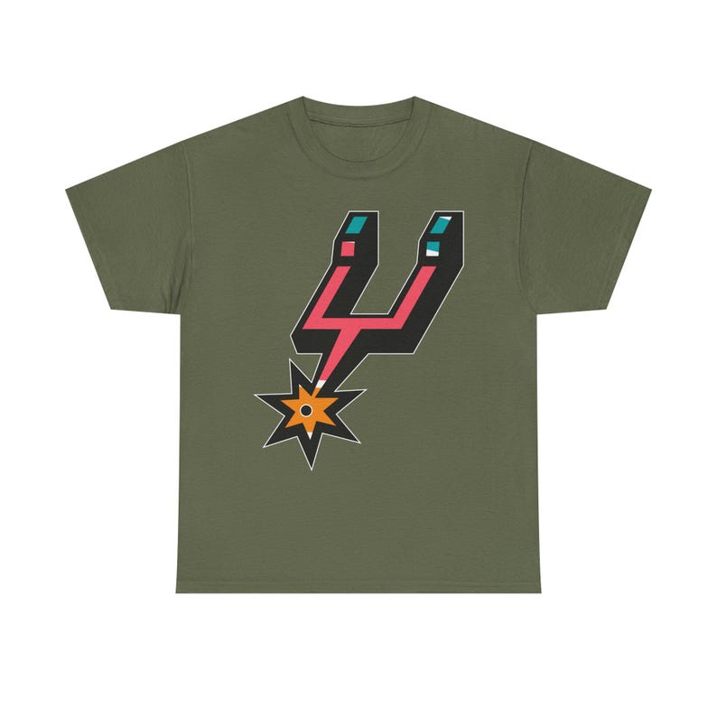 San Antonio Spurs Stylized Spur Logo T-Shirt | Retro Sports Graphic Tee image 9