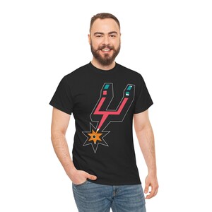 San Antonio Spurs Stylized Spur Logo T-Shirt | Retro Sports Graphic Tee image 17
