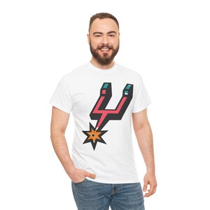 San Antonio Spurs Stylized Spur Logo T-Shirt | Retro Sports Graphic Tee image 16