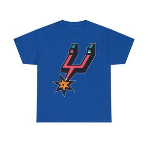San Antonio Spurs Stylized Spur Logo T-Shirt | Retro Sports Graphic Tee image 12