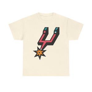 San Antonio Spurs Stylized Spur Logo T-Shirt | Retro Sports Graphic Tee image 8