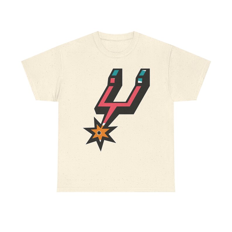 San Antonio Spurs Stylized Spur Logo T-Shirt | Retro Sports Graphic Tee image 8