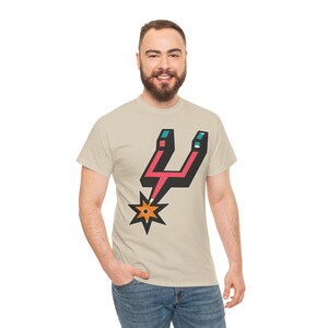 San Antonio Spurs Stylized Spur Logo T-Shirt | Retro Sports Graphic Tee image 18