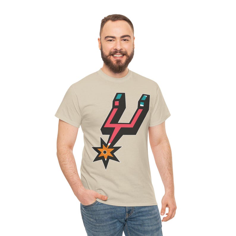 San Antonio Spurs Stylized Spur Logo T-Shirt | Retro Sports Graphic Tee image 18