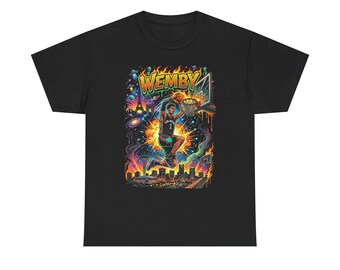 Wemby Basketball Player Graphic Tee | Retro Neon City Hoop Art