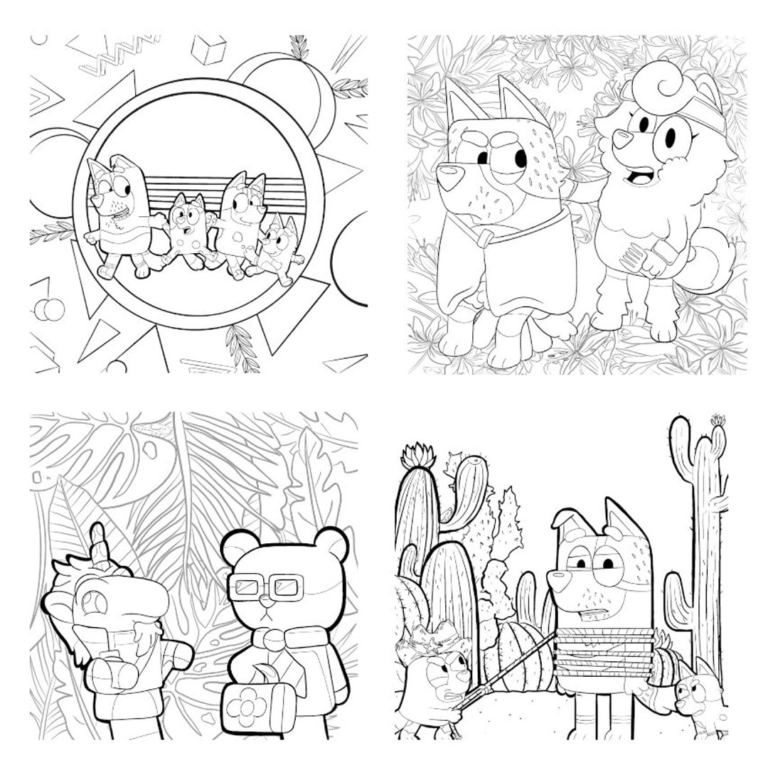 Digital Bluey Coloring Pages - Etsy