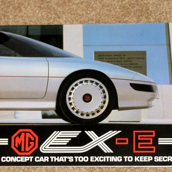 MG EX-E Concept Car Sales Brochure Poster 1985