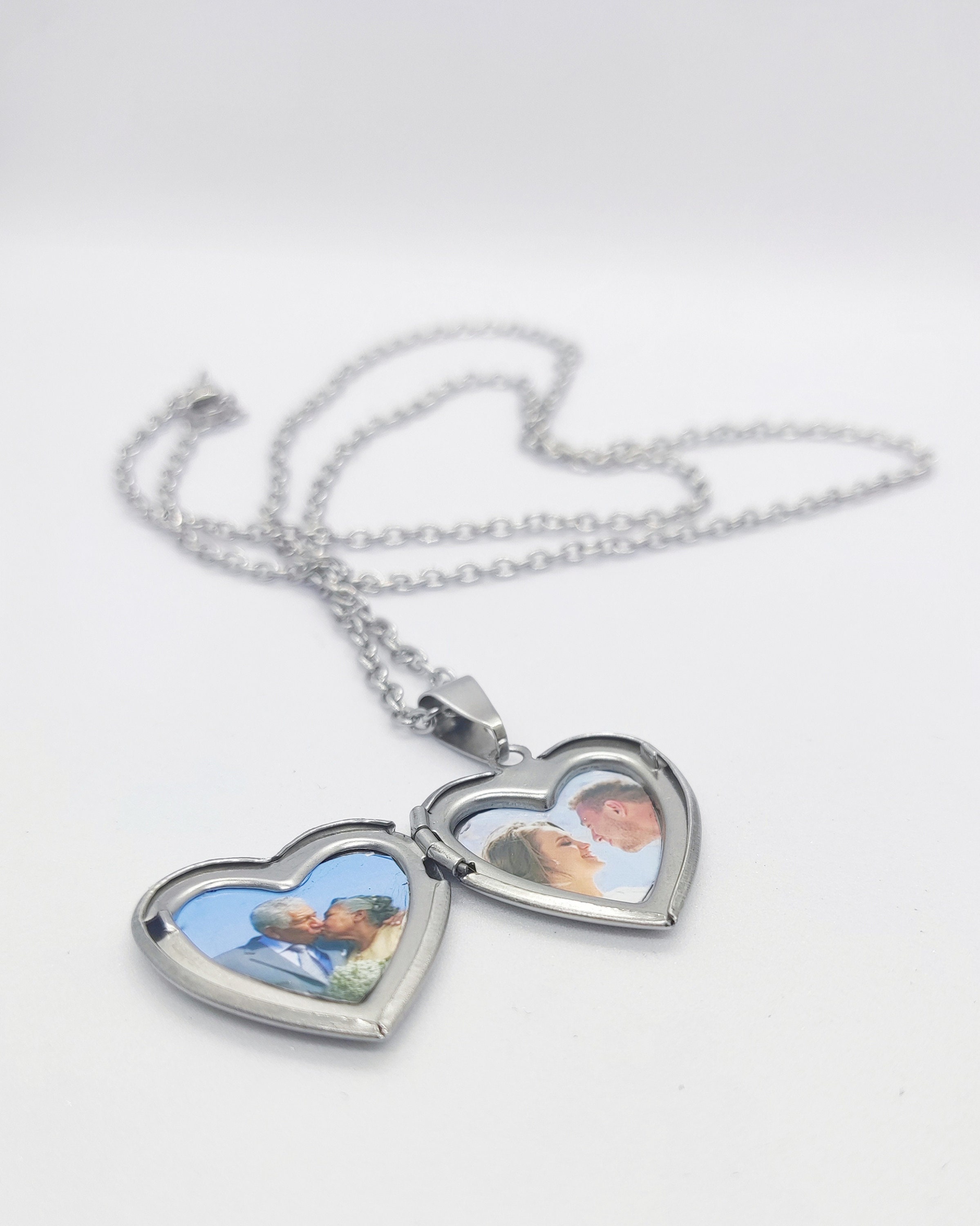Collier Sautoir Cœur Changeant De Couleur Avec Température - Bijou Fantaisie Acier Inoxydable