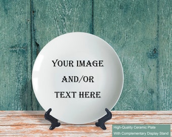 Personalized Ceramic Plates with Stand -Custom Photo & Text, Wedding  Anniversary Gift