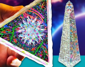 Handcrafted Kaleidoscope - Light Chase Supernova - 3 Cube Prism Edition - Hexagram Starburst -  Optical Art Gift