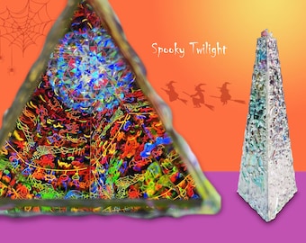 3D Handmade Kaleidoscope - Spooky Twilight Theme - Stunning Colorful Design with Cube Prism Top - Perfect Halloween Gift for All Ages