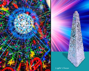 Handcrafted Kaleidoscope - 'Light Chase' theme - Neon & Cyber Glow - Gift for Tech Enthusiasts and Modern Art Lovers