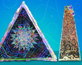 Handcrafted 3D Kaleidoscope - 'Time Tunnel Supernova' - 3-Cube Prism Edition - Hexagram Starburst - Unique Art Gift