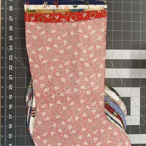 18" Christmas Stocking Liner, Felt Kit Insert, Patterned, Ready to insert stockings liner for popular felt kits  Listing#3