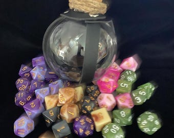 Frasco de poción de dados poliédricos: ¡Capacidad para hasta 6 juegos de tamaño estándar! DND