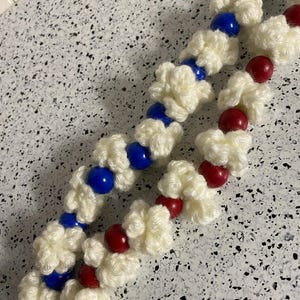 Popcorn and Cranberry OR Popcorn and Blueberry Crochet Garland KIT, This is a physical crochet kit to make. Choice