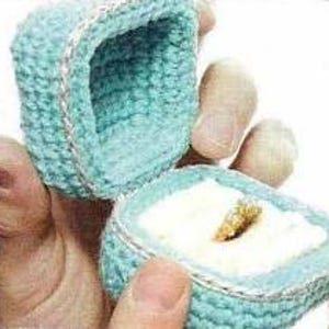 Wzór szydełkowy na pudełko na pierścionek TYLKO Natychmiastowe pobranie cyfrowe PDF Wzór vintage Amigurumi Pudełko na prezent walentynkowy