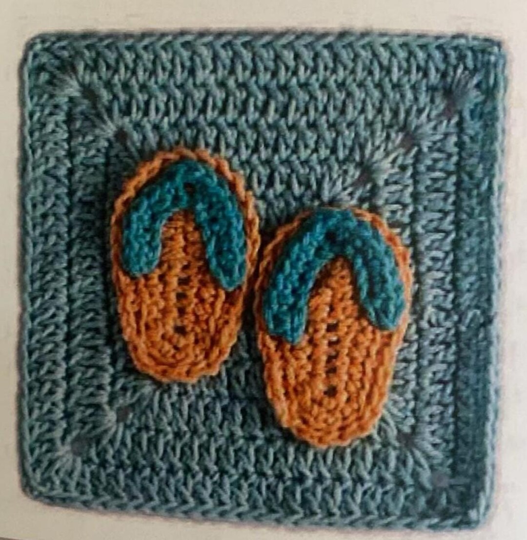 Crochet Flip Flops Granny Square , Pattern ONLY Instant Digital ...