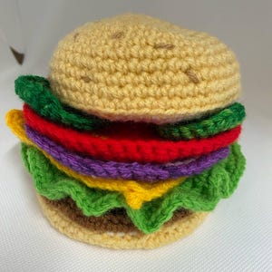 Posavasos de crochet inspirados en la hamburguesa de Bob Esponja, patrón PDF digital, patrón adicional GRATIS, protectores de mesa