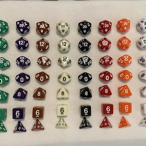 Solid Color polyhedral dice 7 piece set You choose color  Dungeons and Dragons, RPG Board games