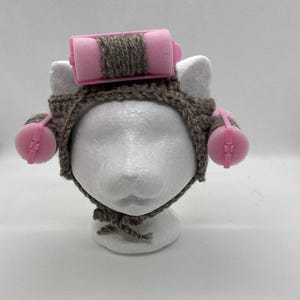 Kattdamen, mormors hårrullehatt, hår uppsatt i rullarhatt virkmönster, katthattmönster, husdjursmönster, PDF digital fil