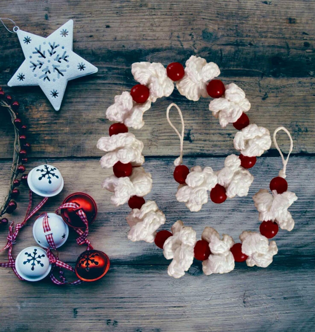 Popcorn Garland Crochet Pattern, Popcorn and Cranberry Garland, With ...