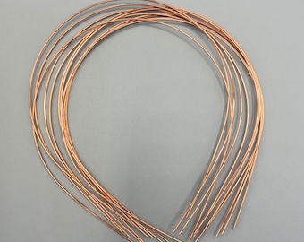 Set of 5 Rose Gold Metal Headbands – Base for DIY Tiaras, Diadems, and Handmade Hair Accessories