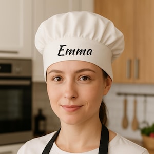 Personalized Chef Hat – Custom Name Kitchen Hat for Adults & Kids, Cooking Gift, BBQ Grilling Hat, Chef Costume Accessory