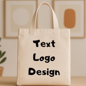 Custom Cotton Tote Bags with Logo or Photo – Personalized Canvas Shopping Bags, Eco-Friendly Reusable Gift Bag for Events & Businesses