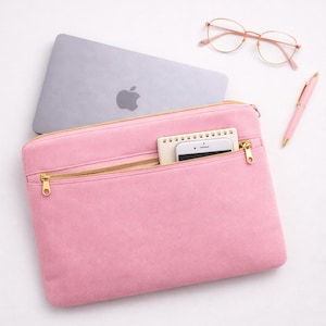 Laptop Sleeve with Pockets, Computer Bag with Pockets, Cotton iPad Case
